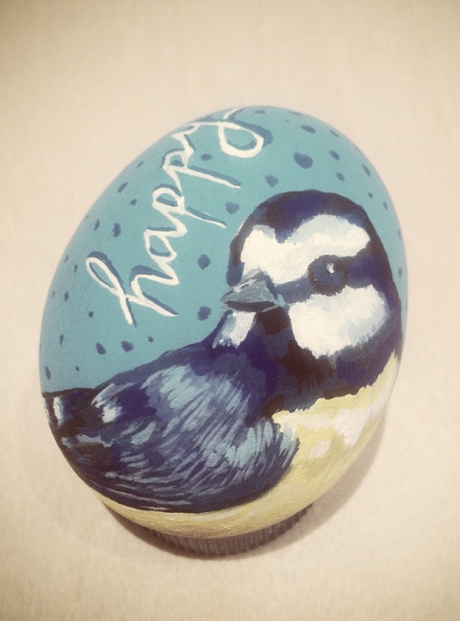 Blue Tit painted egg